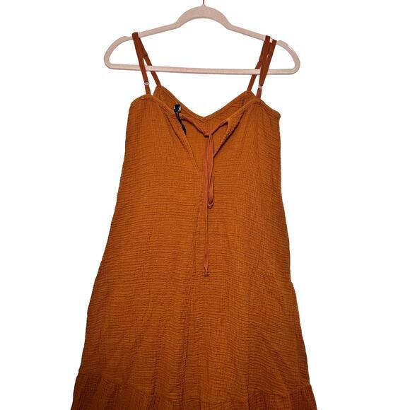 Zara Textured Midi Dress in Burnt Orange Size XS‎ Bloggers Favorite - Picture 7 of 8